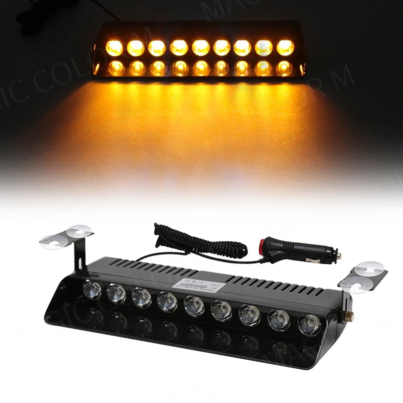 9 LED Car Strobe Light Fireman Emergency Windshield Agricultural Flash Warning Signal Beacon Truck Trailer Vehicle 12v