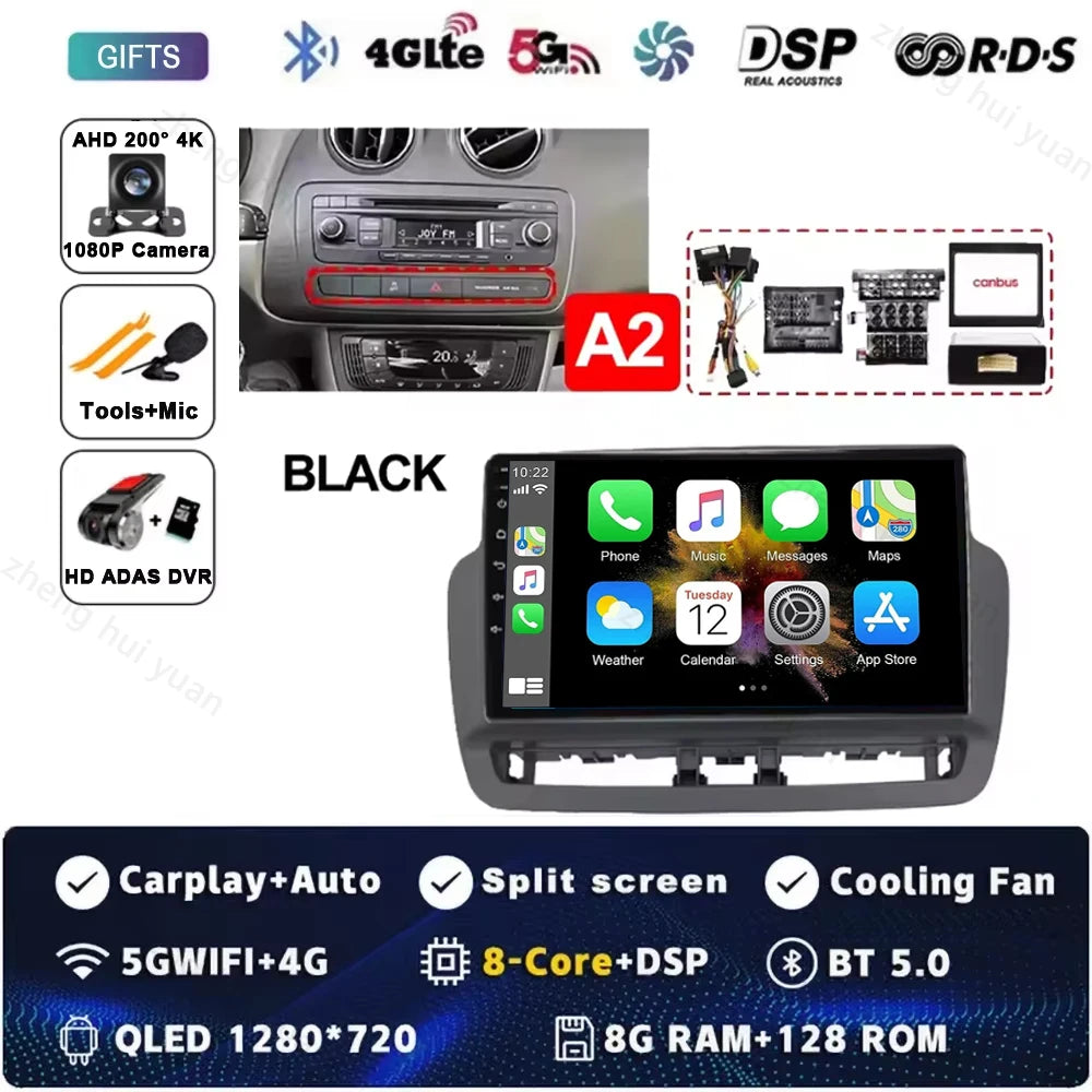 Android 15 For SEAT LBIZA 2012 2013 2014 2015 Auto Radio Car Multimedia Video Player GPS Navigation QLED Touch Screen 5G WIF