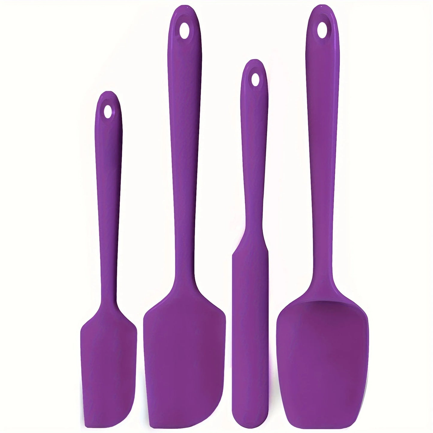 4pcs Heat Resistant Silicone Spatula Set - High-Temperature Flexible Kitchen Tools for Nonstick Cookware,Durable & Easy to Clean