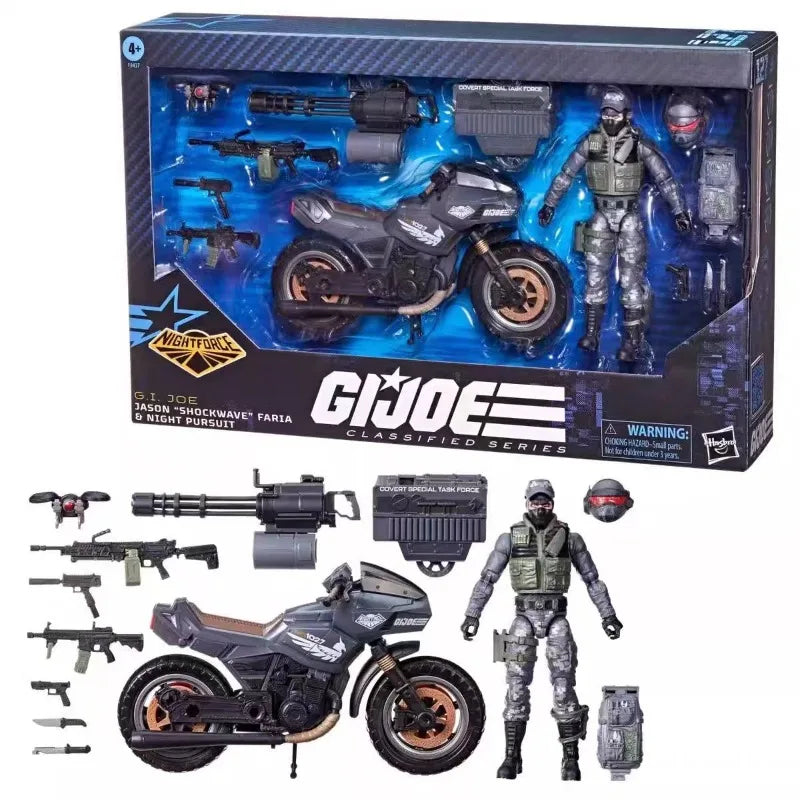 Original Hasbro G.I. Joe Classified Series 127 Night Force Jason Shockwave Faria Action Figure Toy Ornaments Model