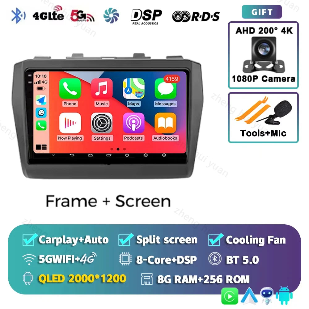 CarPlay Auto Android 15 For Suzuki Swift 2017 2018 2019 2020 2021 Car Radio Multimedia navigation video DVD Autoradio Stereo 4G
