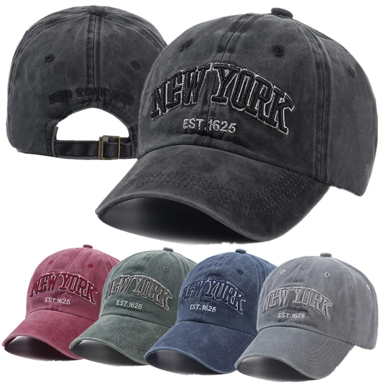 NEW YORK Embroidery Baseball Caps, Outdoor Casual Sun Hats ,Sports Washed Hats