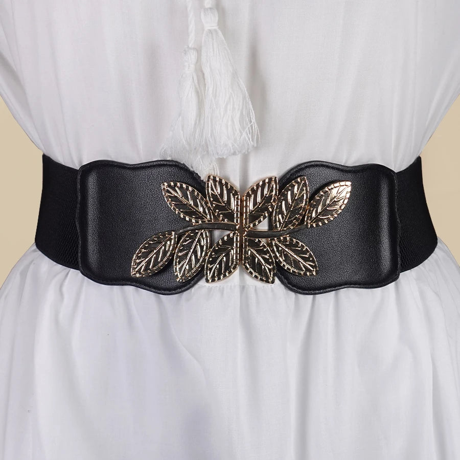 High Elastic Elastic Ladies Belt Bohemian Elastic Pu Belt Women's Elastic Tight Waist Belt Jeans Dress Elastic Wide Belt