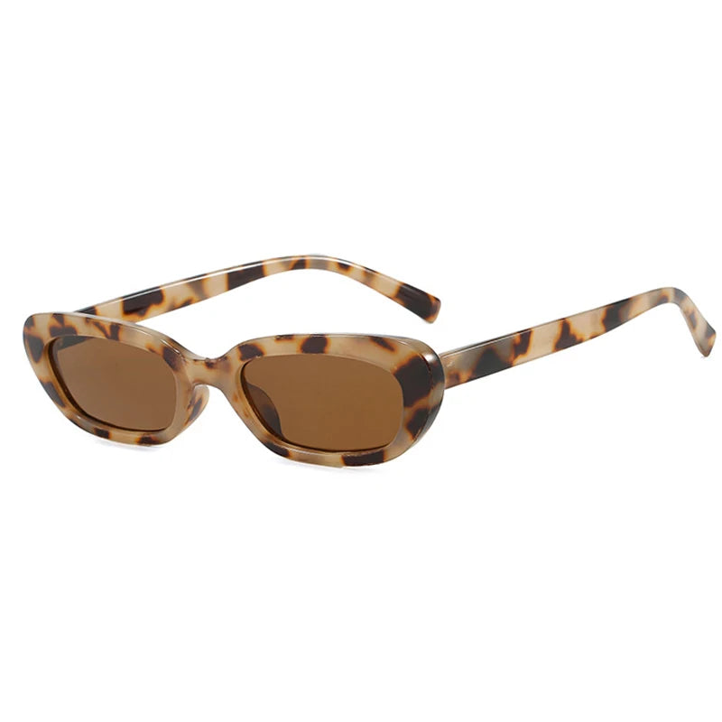 JNPCXI New Retro Small Rectangle Candy Color Sunglasses Women Fashion Trending Rivets Men Leopard Sun Glasses Shades UV400