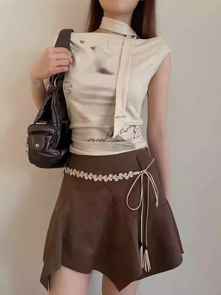 Bohemian Retro Folk Style Waist Chain Female Korean Version Of The New Dress With High-Grade Belt With White Waist Rope