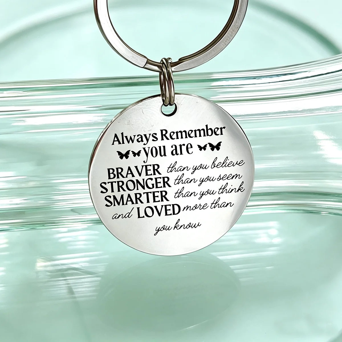Always Remember you are braver Stronger  Smater loved Key chain perfect birthday or holiday gift for son daughter