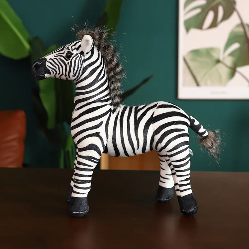Real Life Standing Zebra Stuffed Animal Plush Toy Simulation Zebra Doll Photography Props Christmas Birthday Gifts for Children