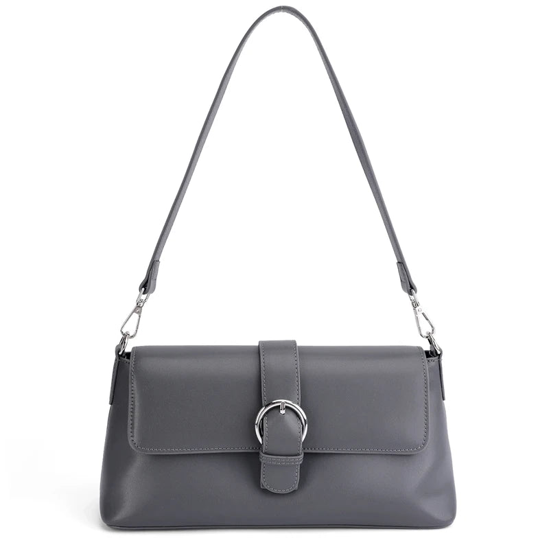 Women Genuine Leather Simple Solid Color Crossbody Bag Lightweight Small Shoulder Bag Luxury Designer Lightweight Messenger Bag