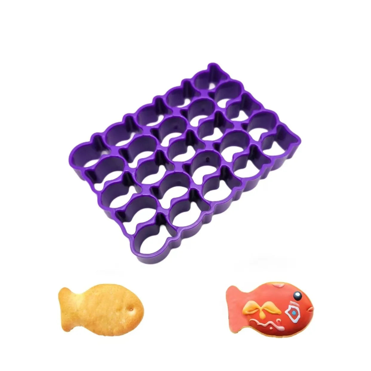 Mini Baking Fondant Gold Fish Cutter Molds Gold Fish Cracker Cutter Reusable Fish-Shaped Maker Treats Baking Mold for Biscuits
