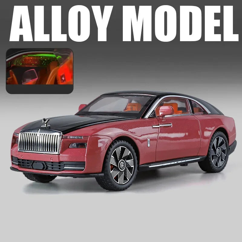 1:24 Rolls Royce Spectre Dawn Alloy Street Cars Model Door Opened Sound Light Pull Back Front Wheel Steering Vehices Adult Gifts