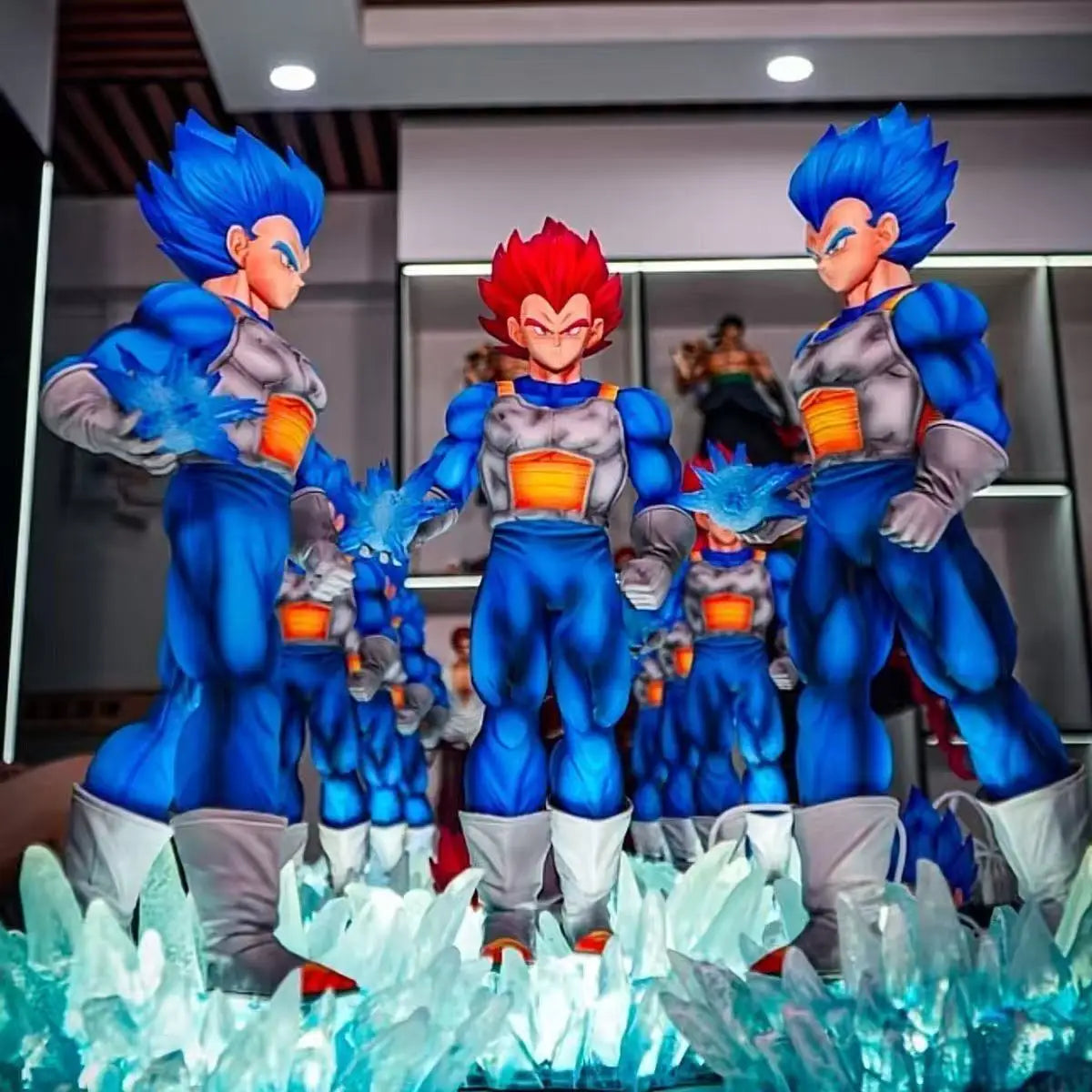 JT Statue Dragon Ball Z Majin Vegeta Figure Vegeta Blue JT Goku Led Base Super Saiyan Action Figures Collection Model Toys Gift