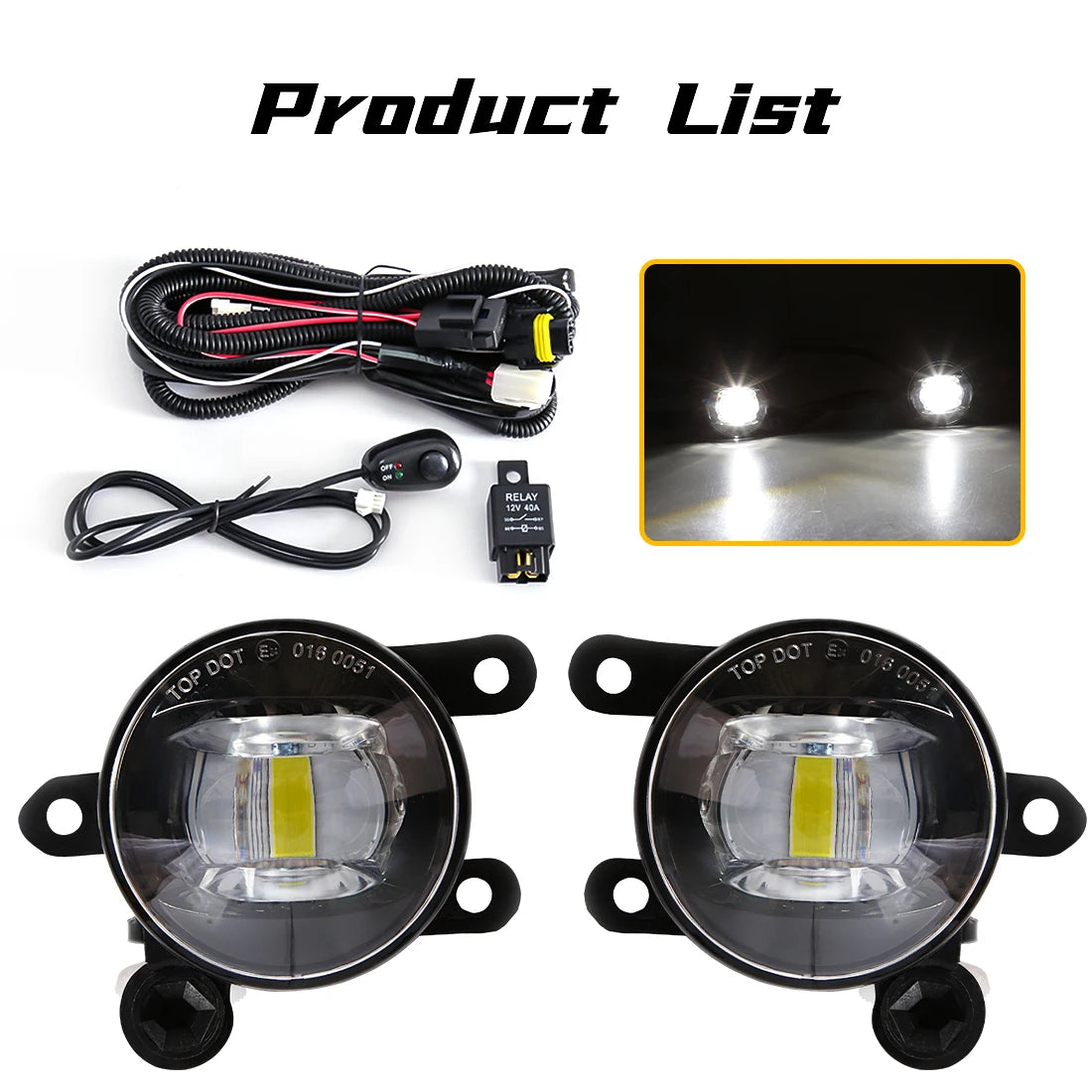 DRL For Ford Ranger Raptor 2022 2023 2024 LED Daytime Running Lights Car Front Bumper Driving Daylight LED Fog Lamp White Yellow