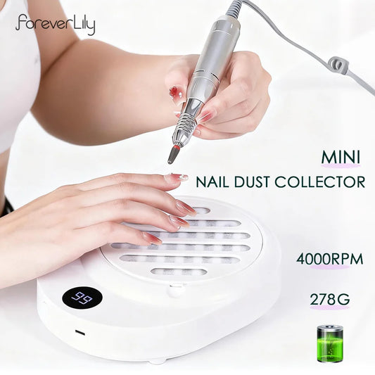 Rechargeable 4000RPM Mini Nail Dust Collector Portable Nail Dust Extractor Nail Vacuum Cleaner Fan Nail Art Manicure With Filter