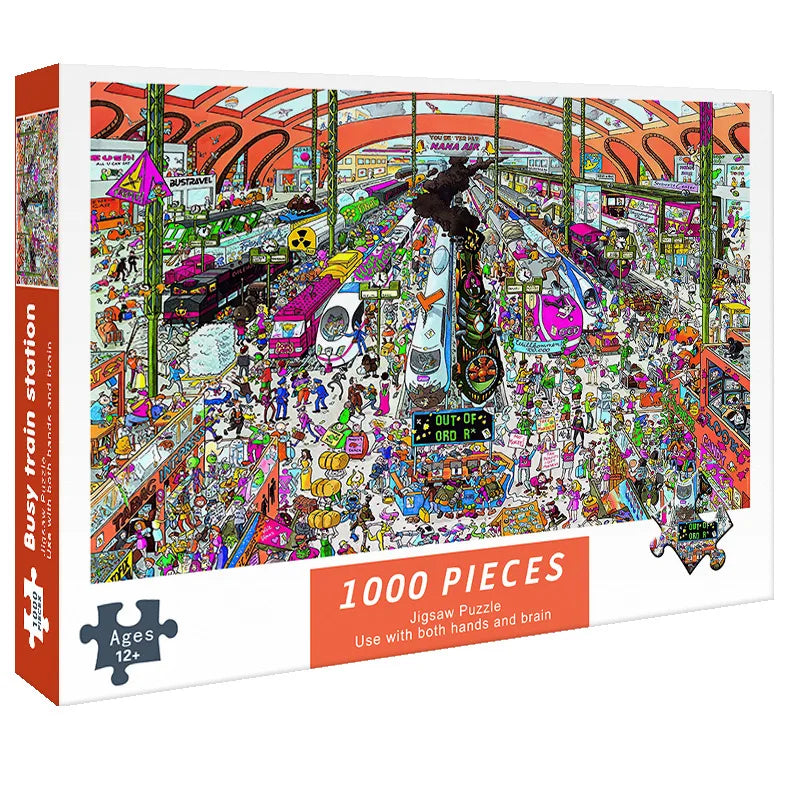 75*50CM Adult 1000 Pieces Paper Jigsaw Puzzle Lovely Cure High Difficulty Decompression Puzzle Birthday Gift  Educational Toy