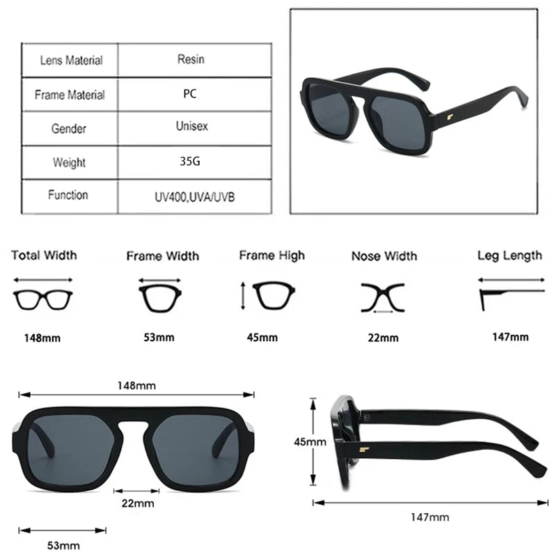JNPCXI Ins Popular Fashion Square Sunglasses Women Retro Rivets Clear Gradient Shades UV400 Men Trending Sun Glasses