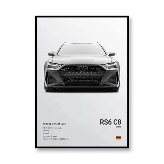 Audi RS6 C8 Famous Brand Cars Canvas Wall Art Poster Print Room Decoration