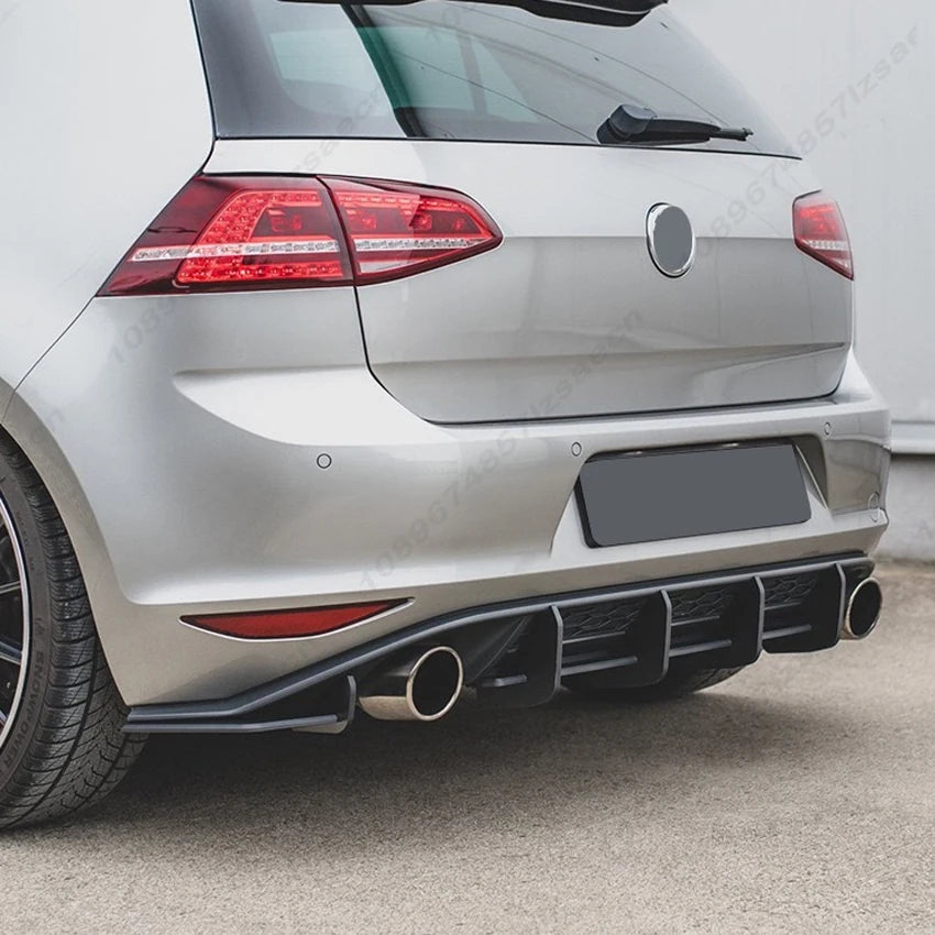 Maxton Style V2 Rear Bumper Lip Diffuser For Volkswagen Golf 7 MK7 GTI 2014-2017 Spoilers Bodykit Splitters Tuning Gloss Black