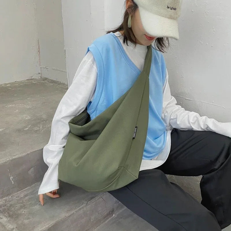 2026 New Canvas Totes Bags Women Casual Wild Ladies Handbags Solid Color Shoulder Women Bag Simple Female Messenger Bag Purses