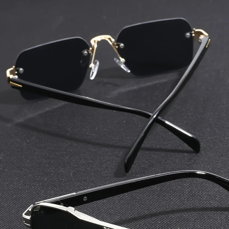 Men's Classic Borderless Beam Frame Fashion Sunglasses UV400 Protection FunctionFashionable Decorative Accessories Outdoor