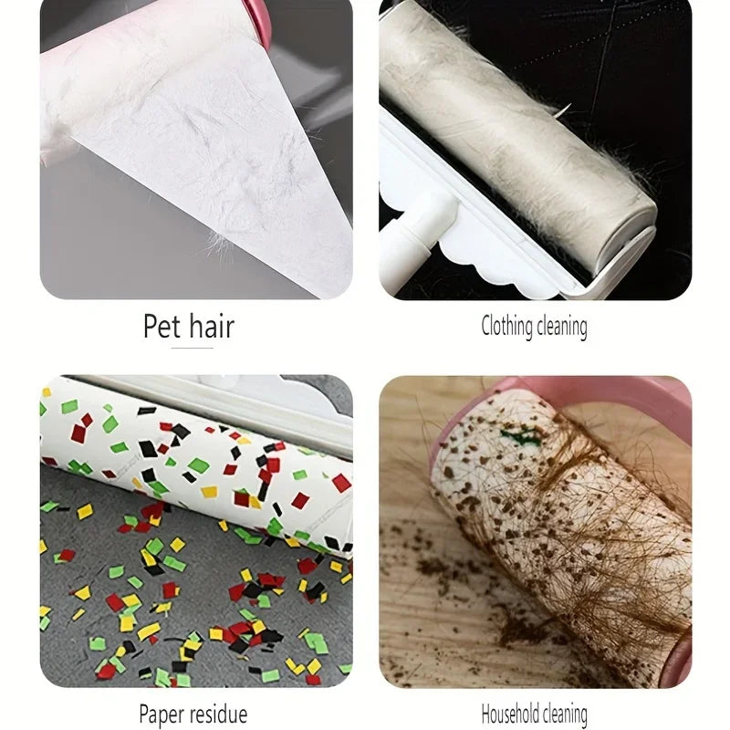 60 Sheets/roll Extra-Sticky Lint Roller for Pet Hair Removal,Ideal for Dog & Cat Owners,Perfect for Clothes & Furniture Cleaning