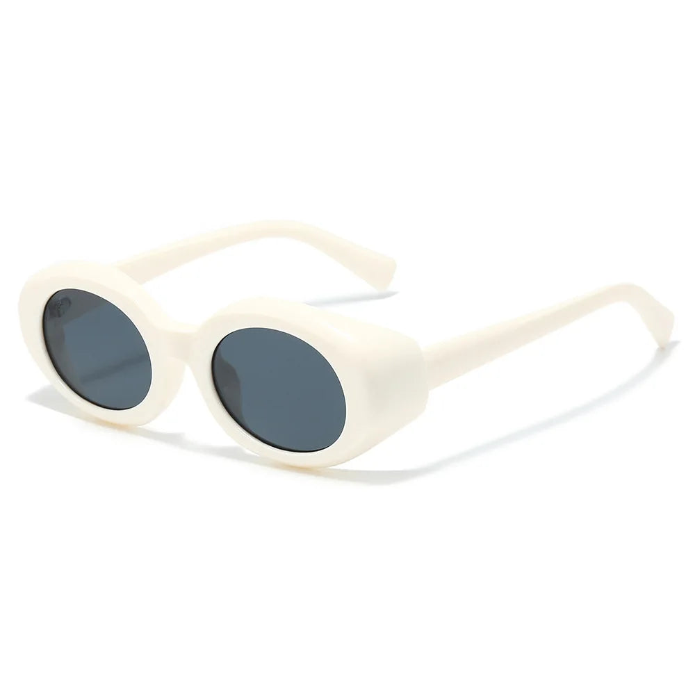 JNPCXI New Oval Sunglasses Women Blue Pink UV400 Punk Fashion Gradient Shades UV400