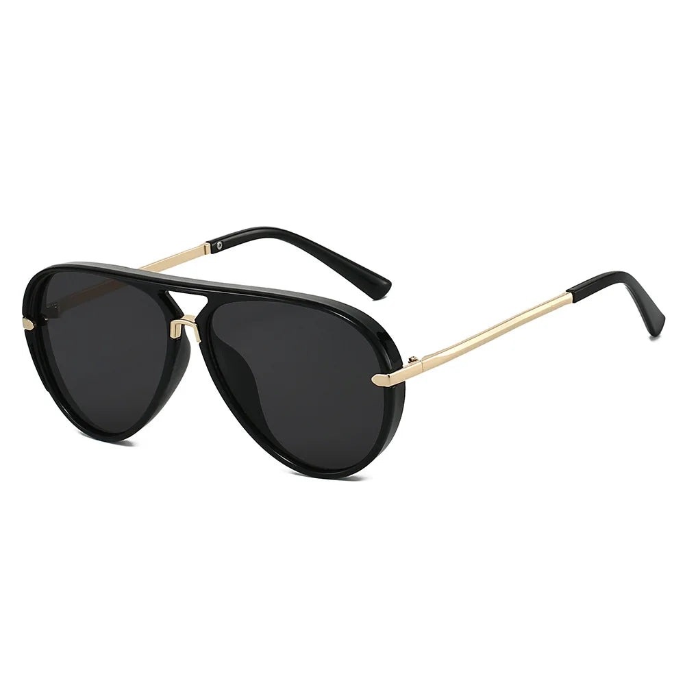 JNPCXI New Fashion Double Bridges Pilot Women Oversized Sunglasses Retro Candy Color Gradient UV400 Men Punk Sun Glasses