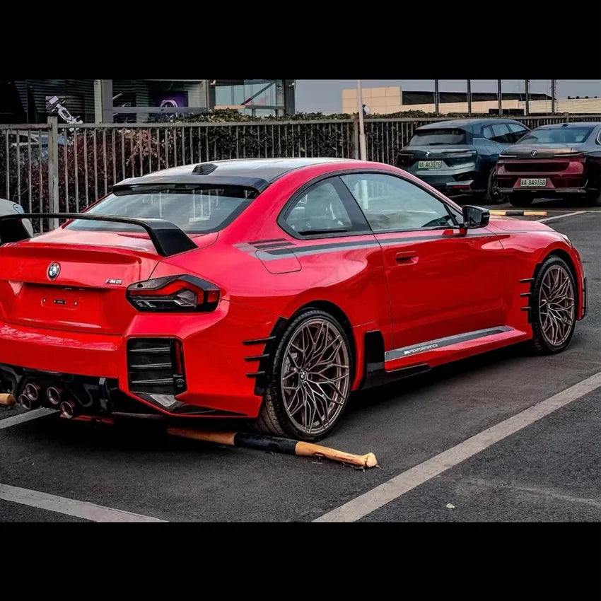 For BMW 2 Series M2 G87 2023-2025 Car Bumper Side Spoiler Diffuser Cover Side Fender Splitter Tuning Body Kits Gloss Black