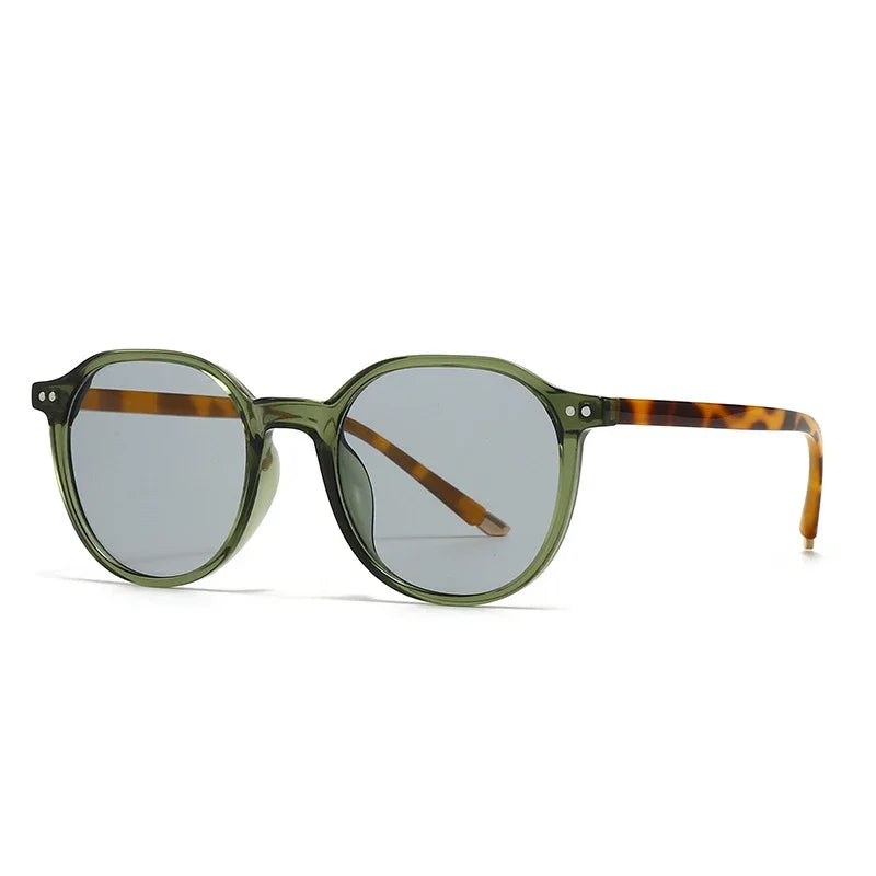 JNPCXI Fashion Round Sunglasses Women Vintage Rivets Punk Men Ins Popular Shades Gradient Sun Glasses UV400