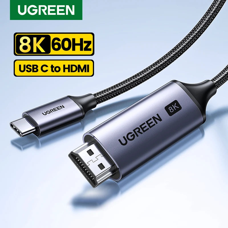 USB C to 4K 8K HDMI-Cable 8K/60Hz 4K/120Hz MacBook Pro iMac iPad Pro Samsung
