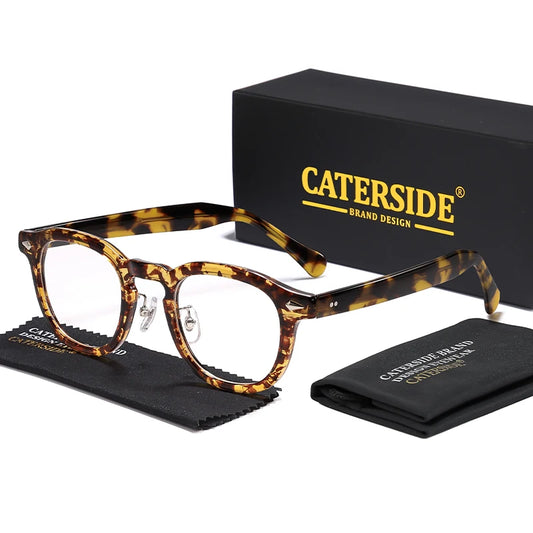 CATERSIDE New Simple Tr-90 Eyeglass Frame Men's Glasses Frame Round High-Quality Women's Daily Reading Decorative Eyeglassese