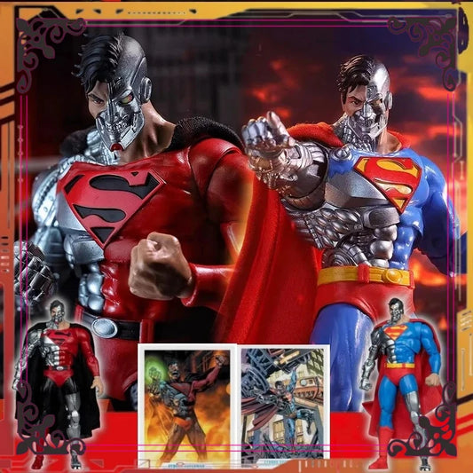 7" DC Superman Anime Figure, CYBORG Superman Action Figure Mechanical Hero
