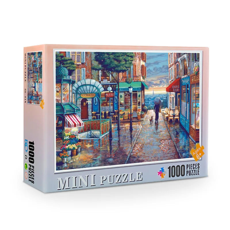 38*26cm Mini Jigsaw Puzzle 1000pcs for Adults Famous Painting Landscape Toy Family Game Home Decoration Festival Present