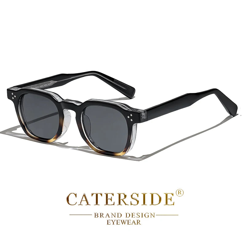 CATERSIDE New Retro Punk Square Sunglasses Men Small Frame Personalized Design Sun Glasses for Women Travel Party Festival Gift
