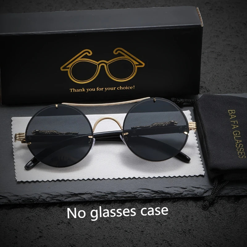 Unisex Retro Round Lens Metal Leopard Imitation Wood Grain Temple Design Fashionable and Trendy Decorative Glasses