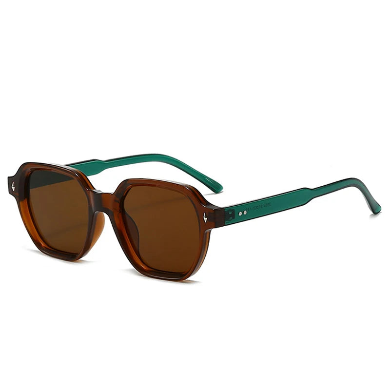 JNPCXI New Fashion Square Women Sunglasses Retro Trending Orange Leopard Rivets Candy Color Sun Glasses Shades UV400