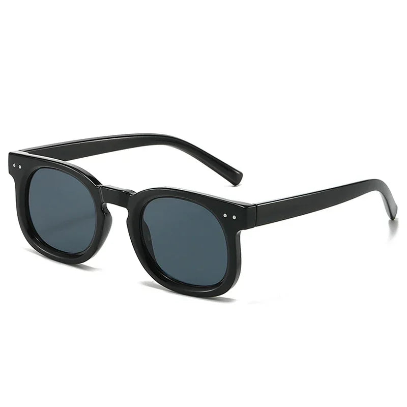 JNPCXI Retro Small Square Sunglasses Women Fashion Gradient Gray Tea Shades UV400 Men Rivets Trending Punk Sun Glasses