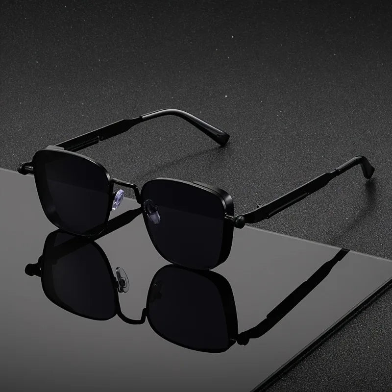 A Pair of Unisex Y2K Rectangular Frame Retro Punk Fashion Decorative Glasses Suitable for Parties School Shopping