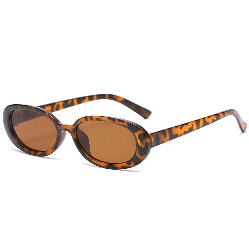Small Oval Sunglasses Women Vintage Brand Retro Black White Sun Glasses Classic Shades Female Oculos UV400
