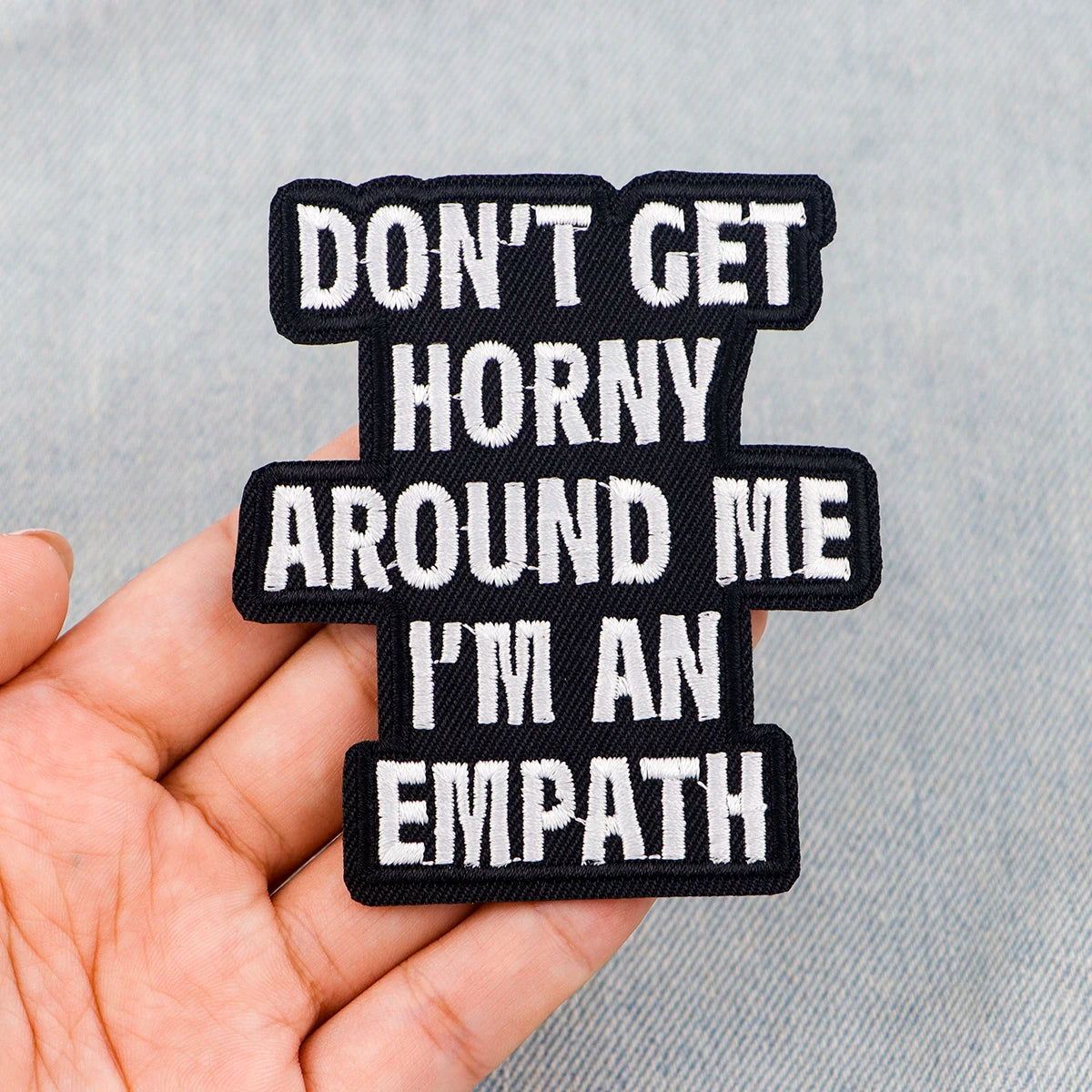 Letters Embroidery Patch Funny Quotes Iron On Patches For Clothing Thermoadhesive Patches On Clothes DIY Sew Badges