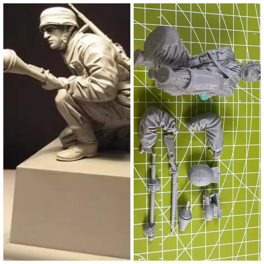 1/16 Casting Resin Model Gray Kit Normandy Frontline Soldier Model Needs To Be Assembled Unpainted (without Platform)