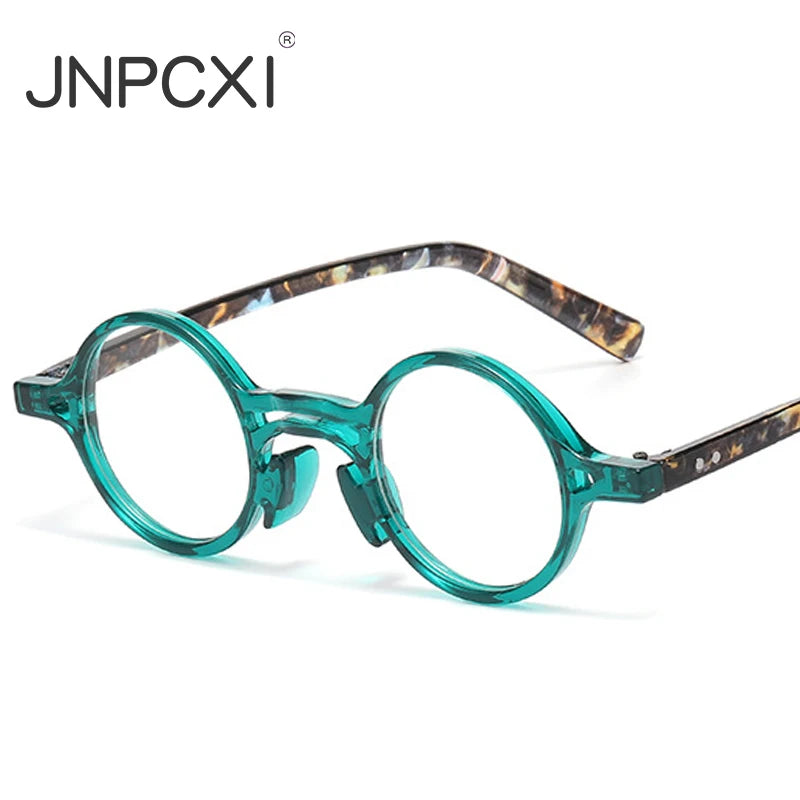 JNPCXI New Retro Small Round Women Glasses Frame Fashion Punk Eyewear Clear Anti-Blu-Ray Men Optical Frame Computer Goggles