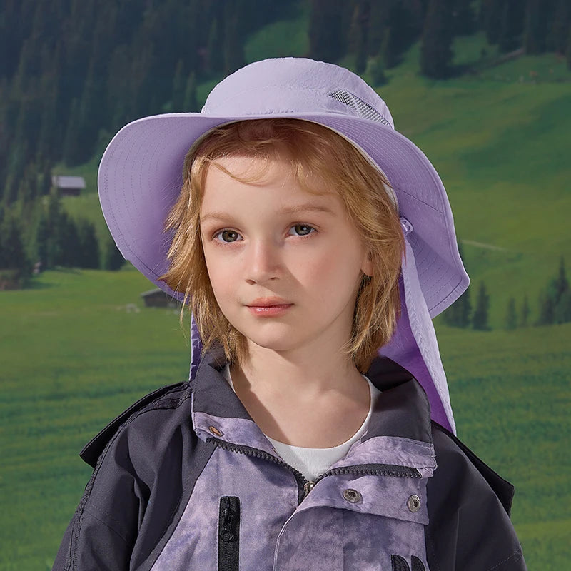 1210Quick-drying l Children's Bucket Hats Kids Wide Brim Beach UV Protection Outdoor Essential Sun Caps