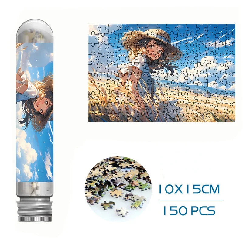 150PCS Mini Test Tube Jigsaw Puzzles for Adults Decompression Toy Fridget Puzzle Game Family Decoration Educational Toys
