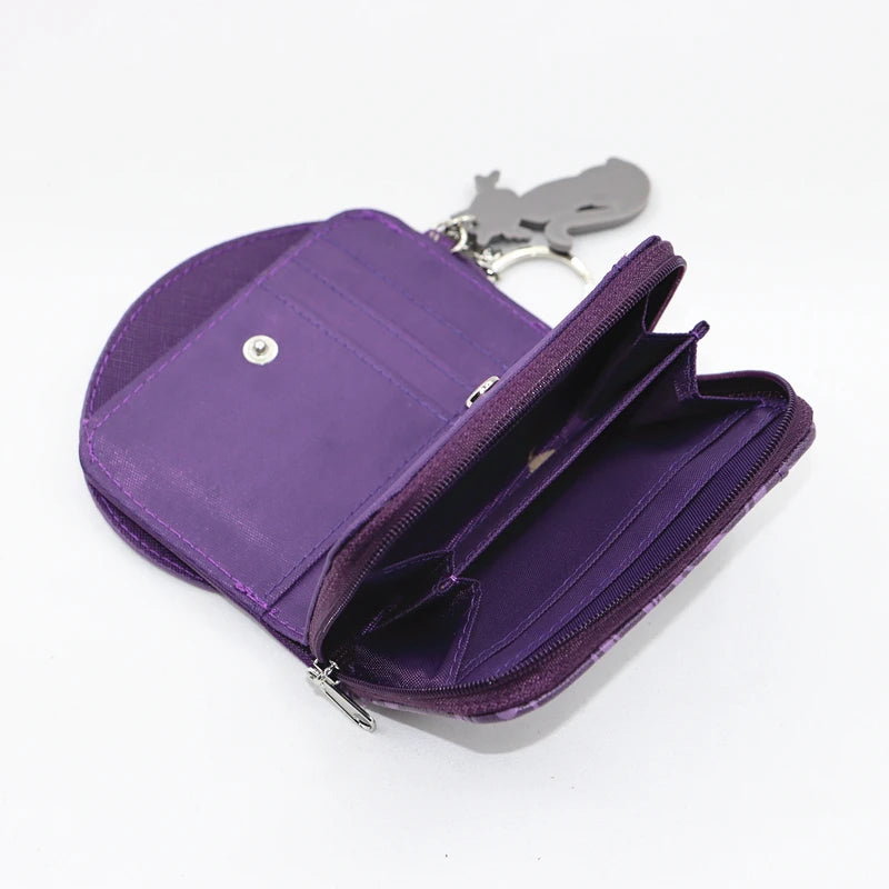 Coraline Face Circle Zip Wallet PU handbag multi-card folding pocket wallet