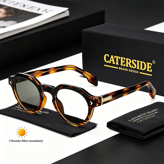 CATERSIDE Fashion Men's and Women's Sunglasses with Anti Blue Light and Photochromic Function Color Changing Lenses Sunglasses