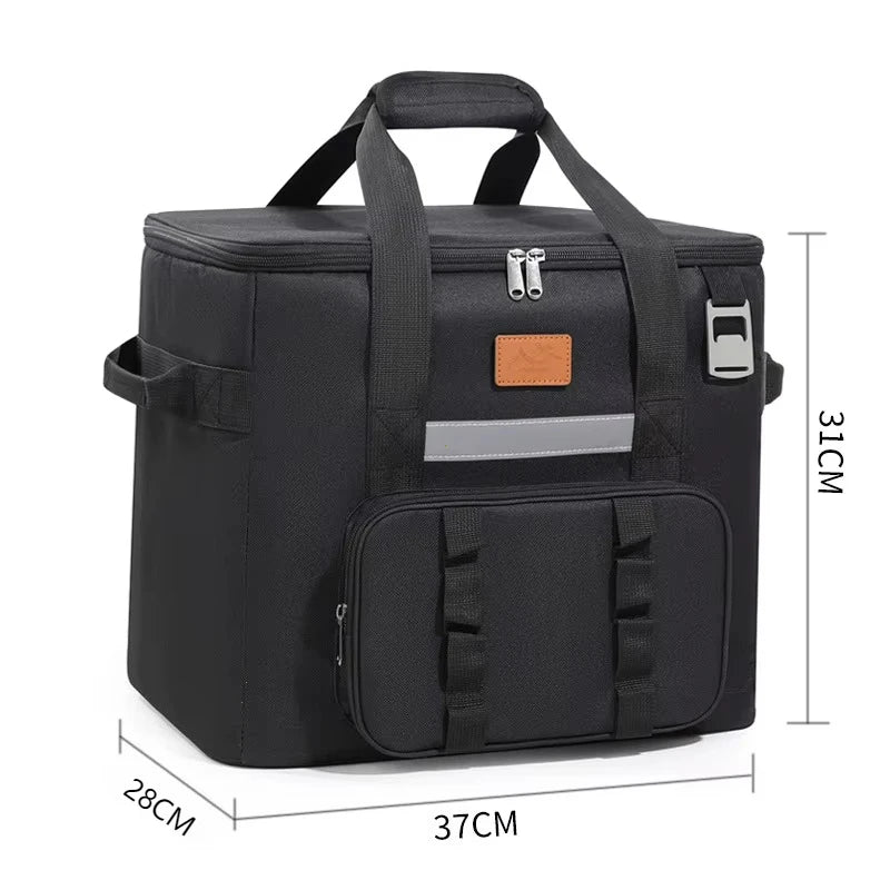 32L Thermal Food Carrier Bag for Women Large Insulated Cooler Tote with Zipper Portable Leakproof Picnic Bag for Camping Beach