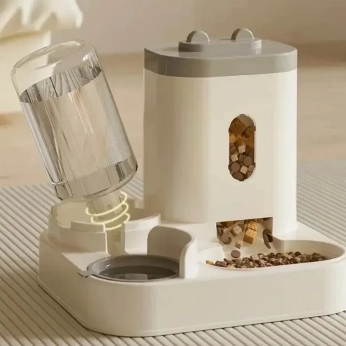 Automatic Pet Feeder with Water Fountain, Large Capacity Food & Water Dispenser