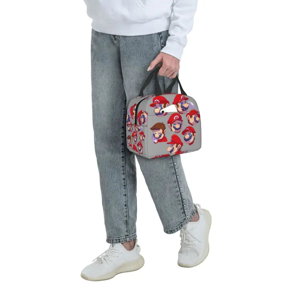 Custom Mario SuperBros Insulated Lunch Bag Reusable Thermal Cooler Lunch Box M14