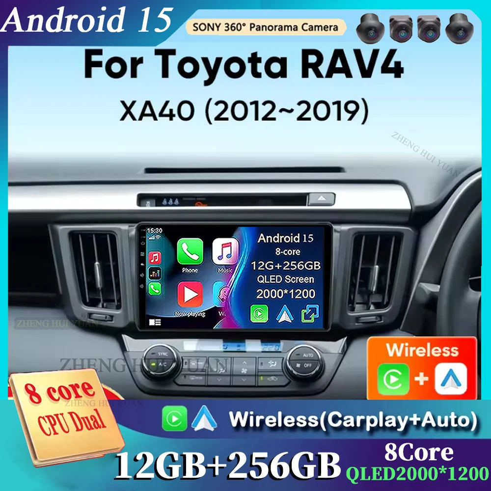 WIFI 4G Car Radio For Toyota RAV4 2013 2014 2015 2016 2017 2018 2019 XA40 RHD Android 15 Auto Wireless Carplay Car Multimedia DI
