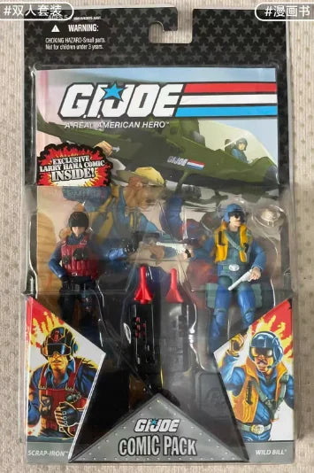 Original Hasbro G.I. Joe A REAL AMERICAN HERO COMIC PACK SCRAP IRON & WTLD BILL Anime Figure Toy Collection Model